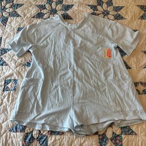 FP Movement by Free People Light Blue Romper